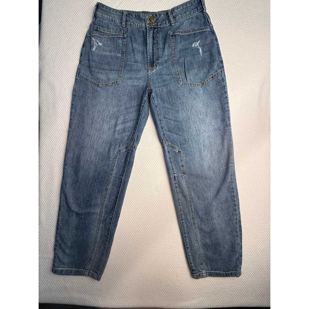 Women's PILCRO Blue Gold Distressed Boyfriend Jeans Size 30